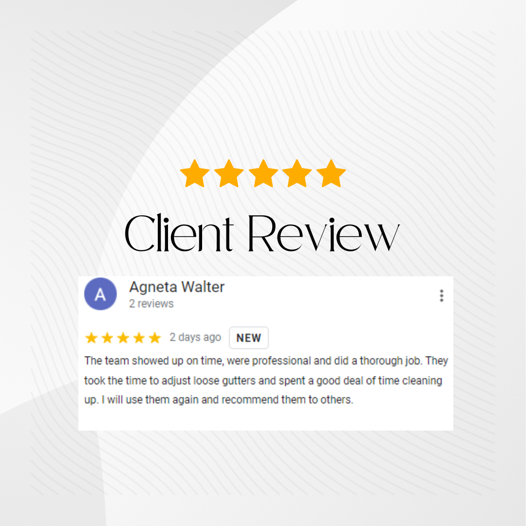 Agneta From Little Rock, gives us a 5 star review for a recent gutter cleaning service.