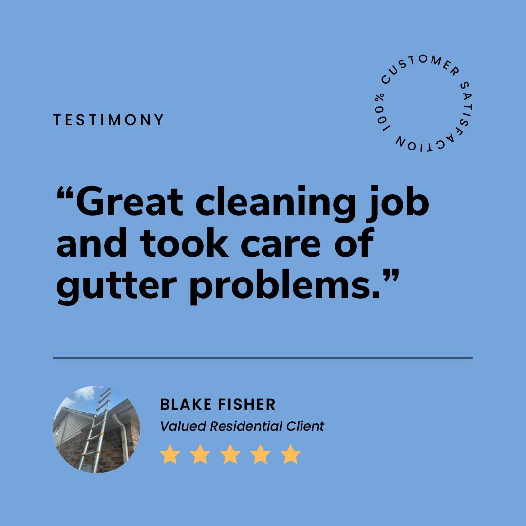 Blake from Hendersonville, TN gives us a 5 star review for a recent gutter cleaning service.