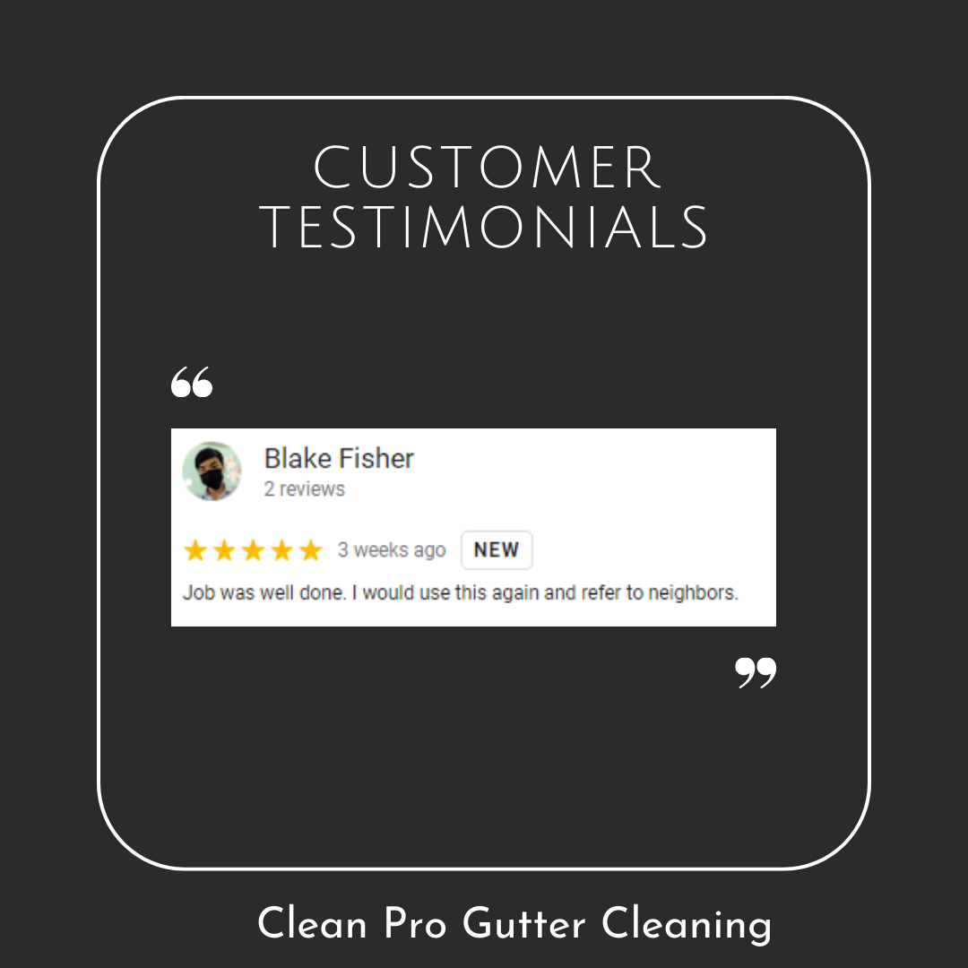Blake from Roanoke gives us a 5 star review for a recent gutter cleaning service.