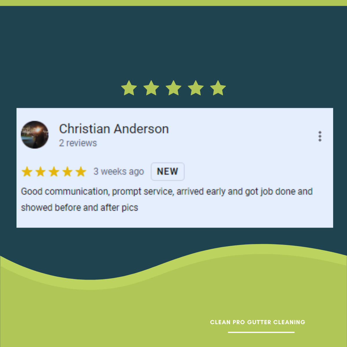 Christian from Flint gives us a 5 star review for a recent gutter cleaning service.