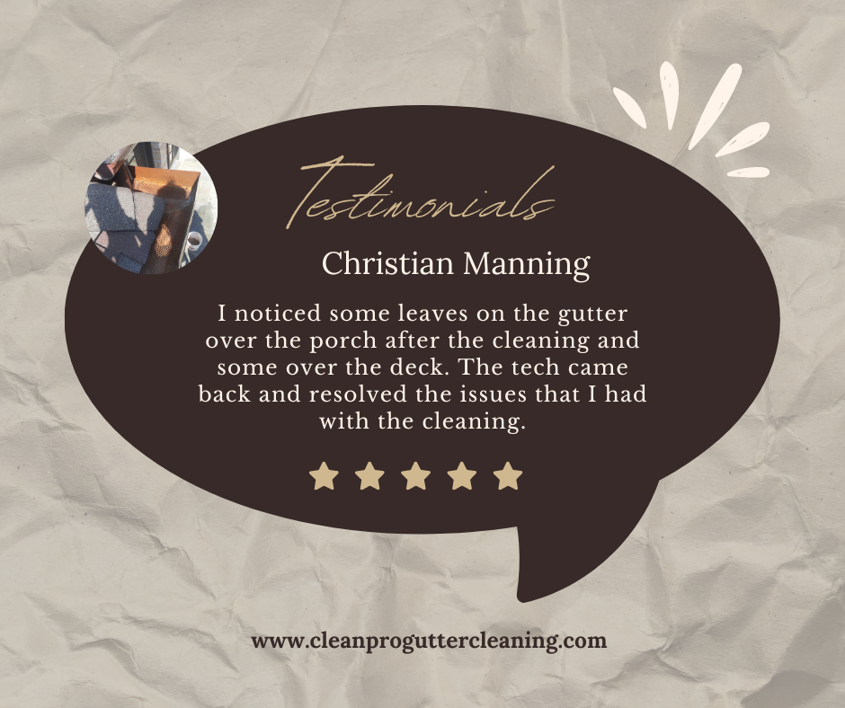 Christian from Naples, FL gives us a 5-star review for a recent gutter cleaning service.