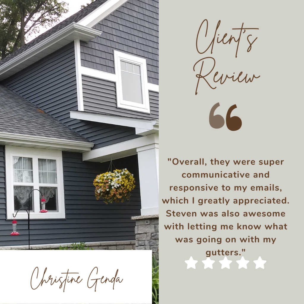 Christine from Middleton, WI gives us a 5 star review for a recent gutter cleaning service.