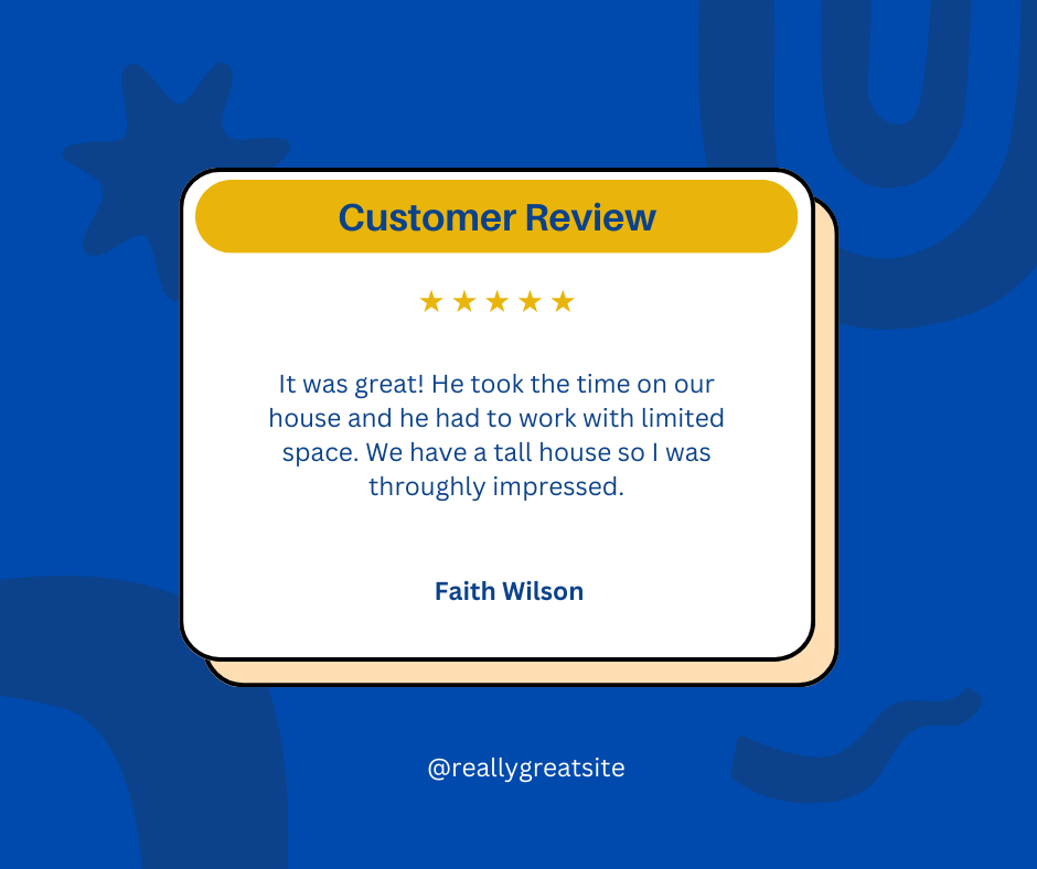 Faith from Greenville gives us a 5 star review for a recent gutter cleaning service.
