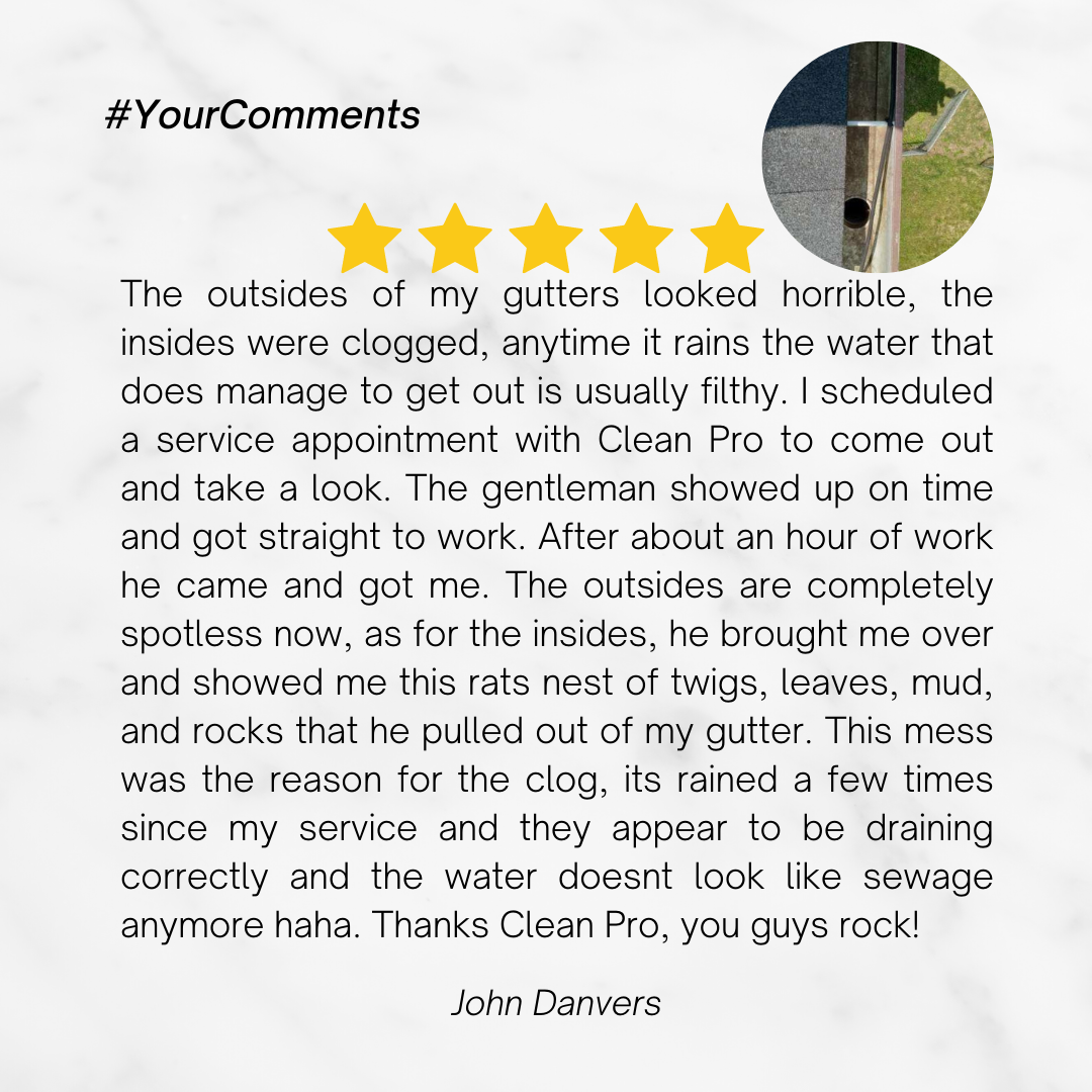 John from Little Rock,AR gives us a 5 star review for a recent gutter cleaning service.