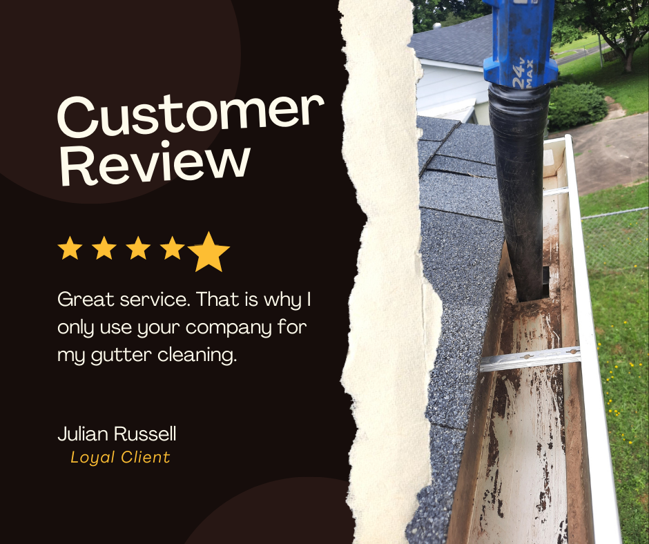 Julian from Overland Park, KS gives us a 5-star review for a recent gutter cleaning service.