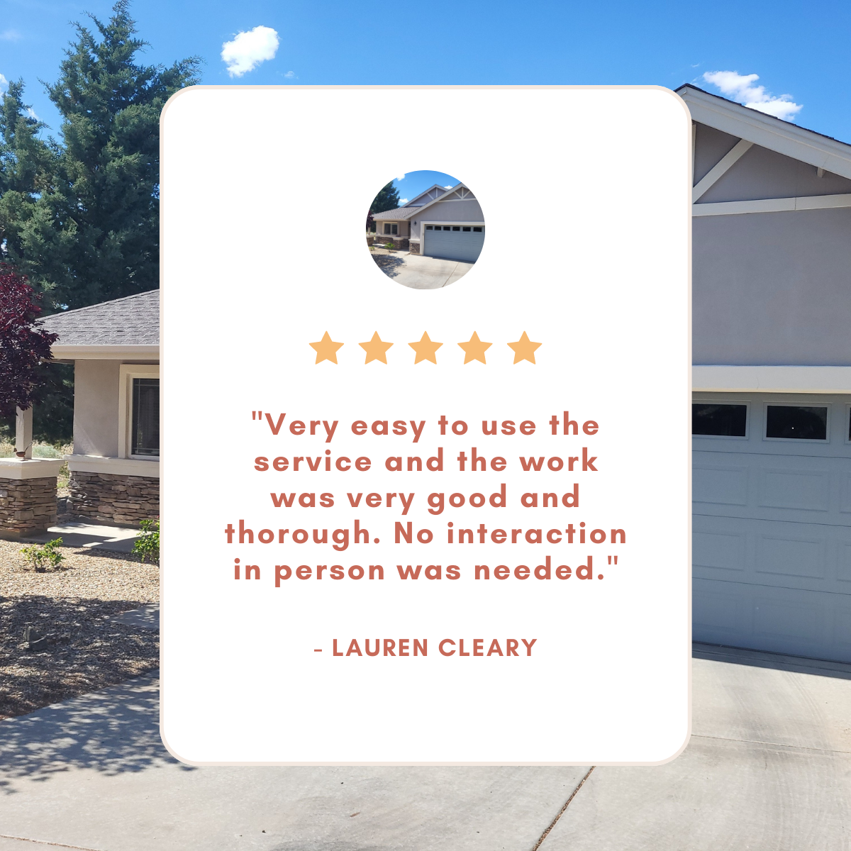 Lauren from San Antonio, TX gives us a 5 star review for a recent gutter cleaning service.