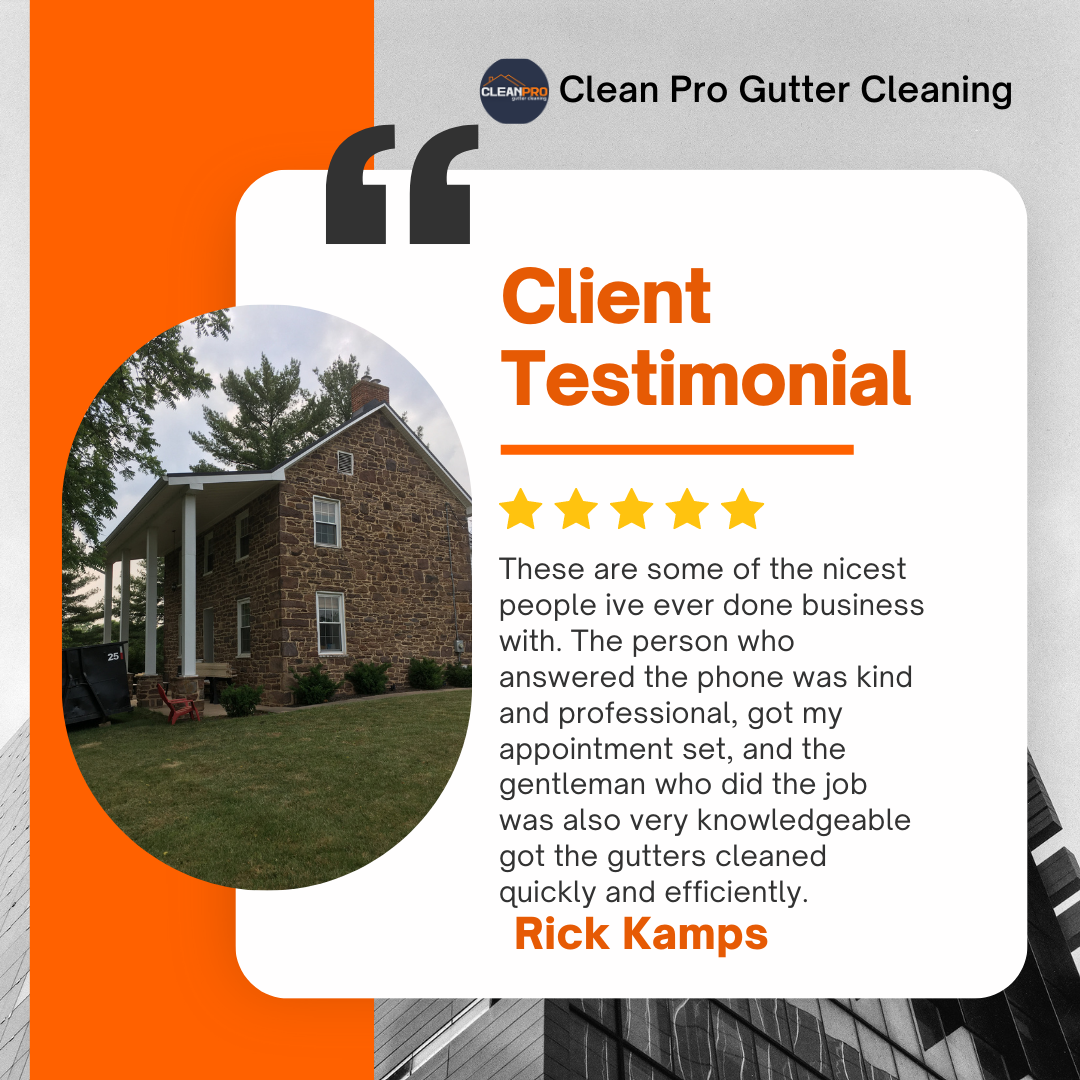 Rick from Kansas City, MO gives us a 5 star review for a recent gutter cleaning service.