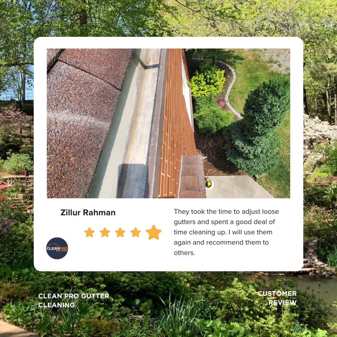 Zillur from Little Rock, AR gives us a 5 star review for a recent gutter cleaning service.