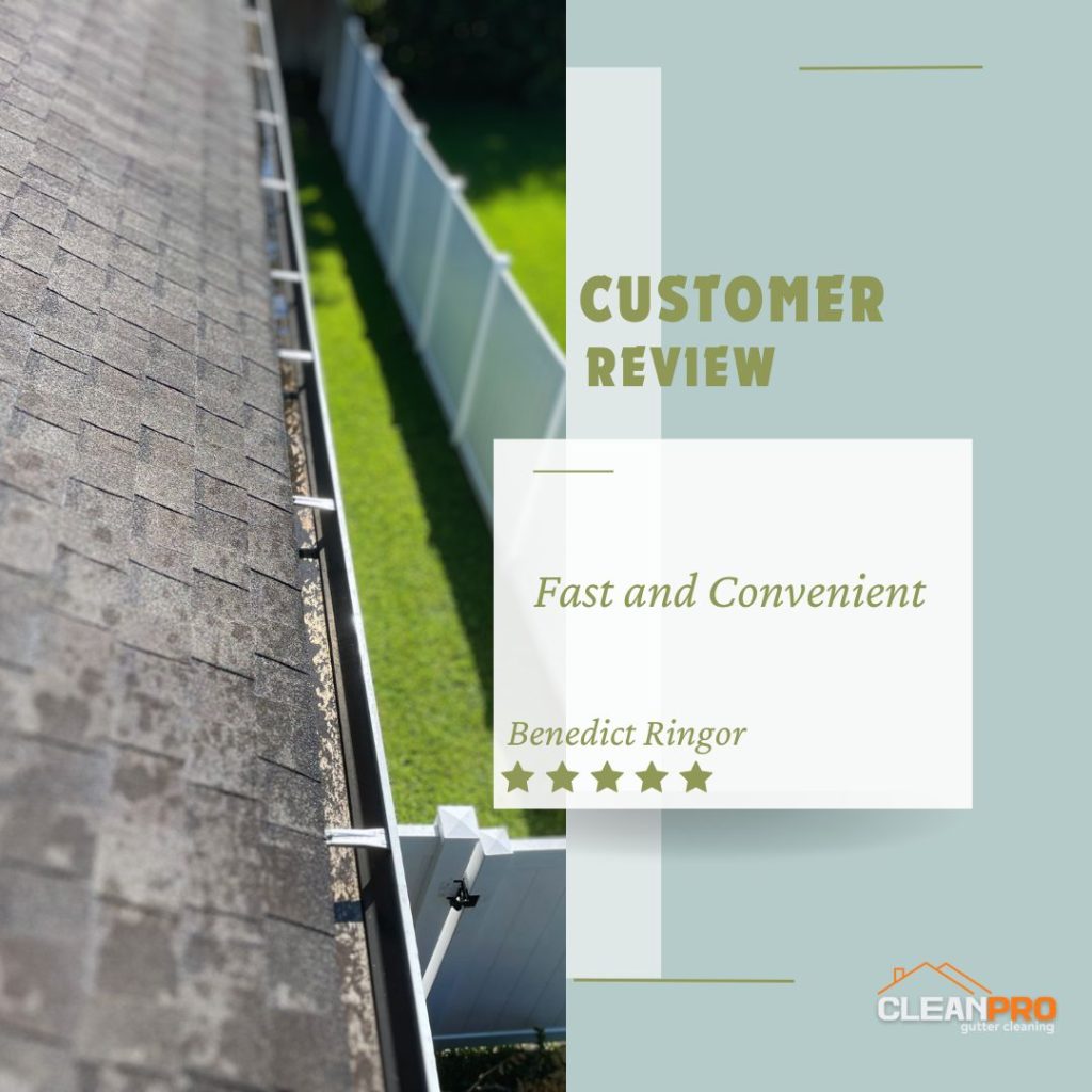 Benedict from Kansas City, MO gives us a 5 star review for a recent gutter cleaning service.