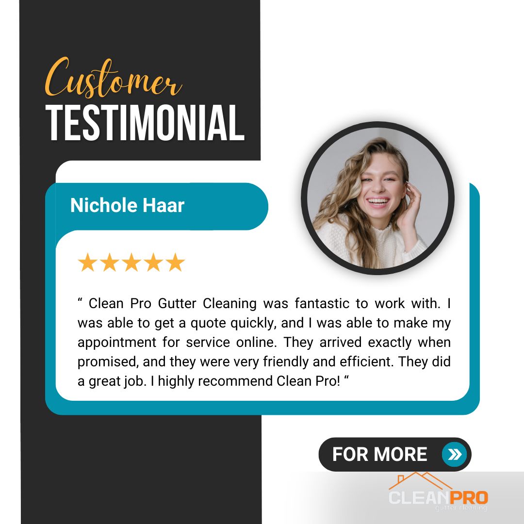 Nichole from Wilmington, NC gives us a 5 star review for a recent gutter cleaning service.