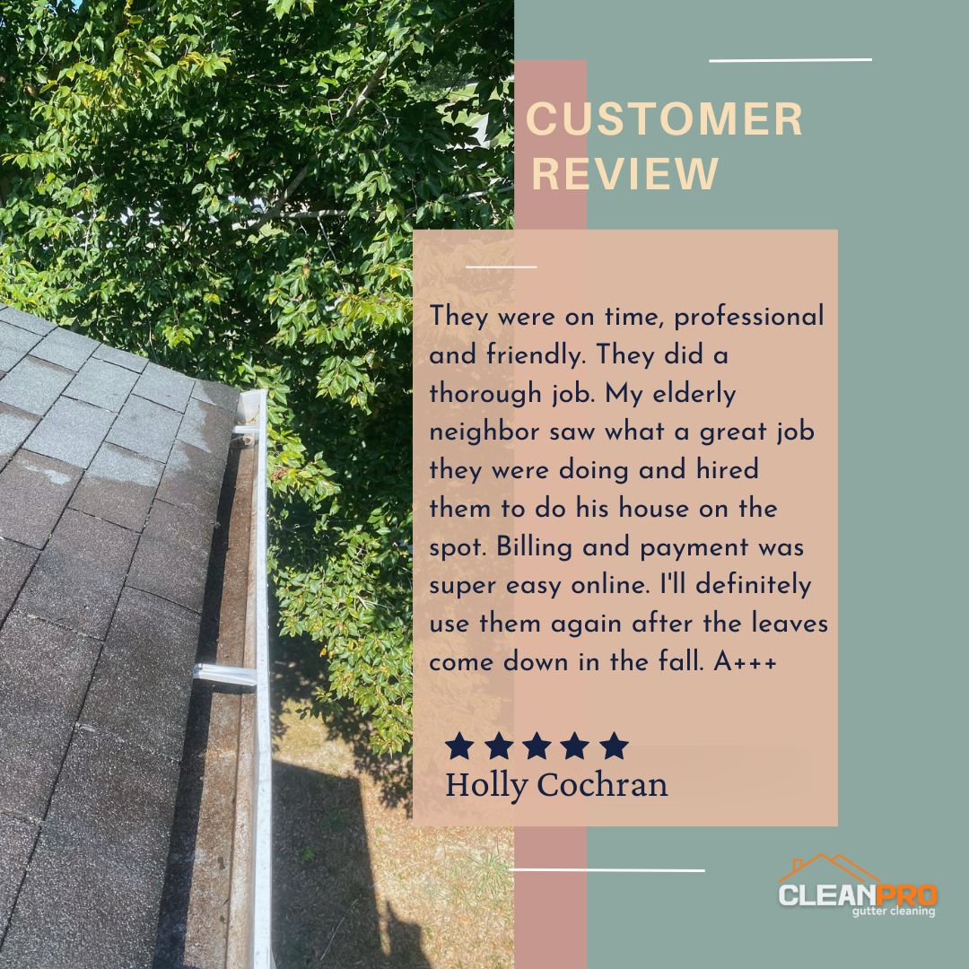 Holly from Kansas City, MO gives us a 5 star review for a recent gutter cleaning service.
