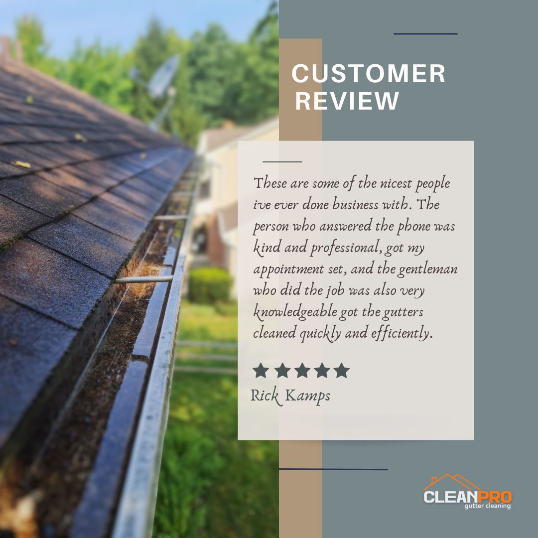 Rick from Kansas City, KS gives us a 5 star review for a recent gutter cleaning service.