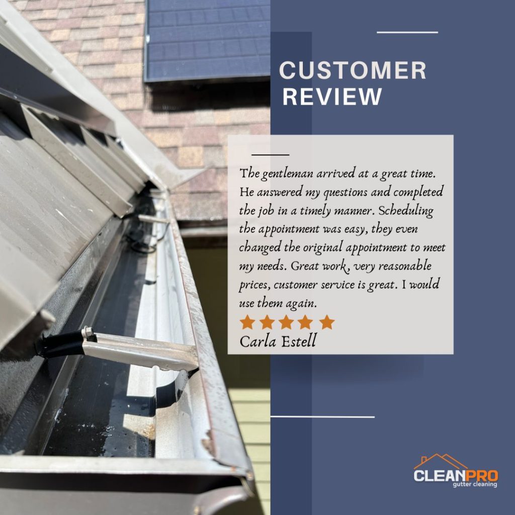 Carla in Birmingham, AL gives us a 5 star review for a recent gutter cleaning service.