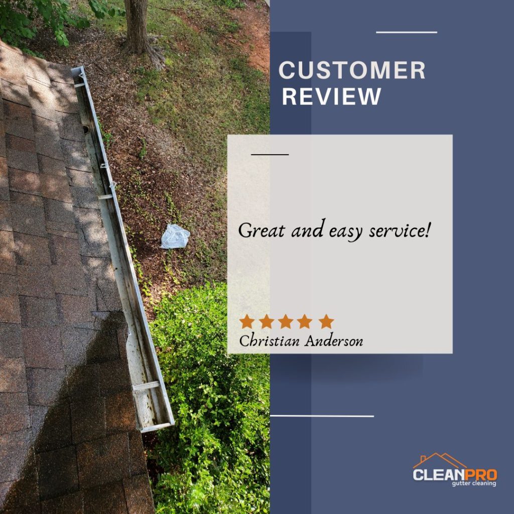 Christian in Charlotte, NC gives us a 5 star review for a recent gutter cleaning service.