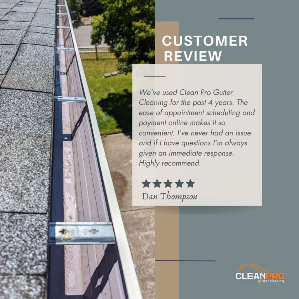 Dan from Newport News, VA gives us a 5 star review for a recent gutter cleaning service.