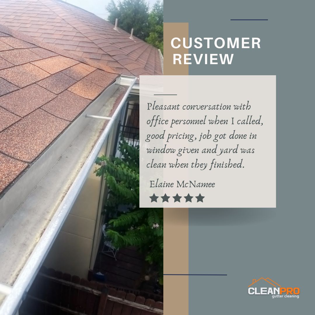 Elaine from Austin, TX gives us a 5 star review for a recent gutter cleaning service.