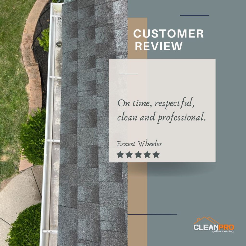 Ernest from Overland Park, KS gives us a 5 star review for a recent gutter cleaning service.