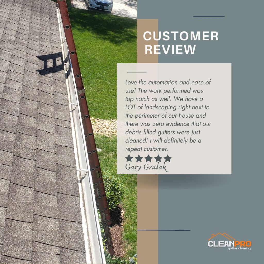 Gary from Greenville, NC gives us a 5 star review for a recent gutter cleaning service.