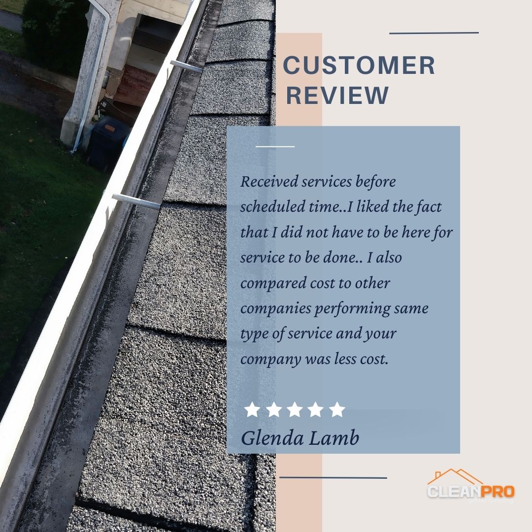 Glenda from Cincinnati, OH gives us a 5 star review for a recent gutter cleaning service.