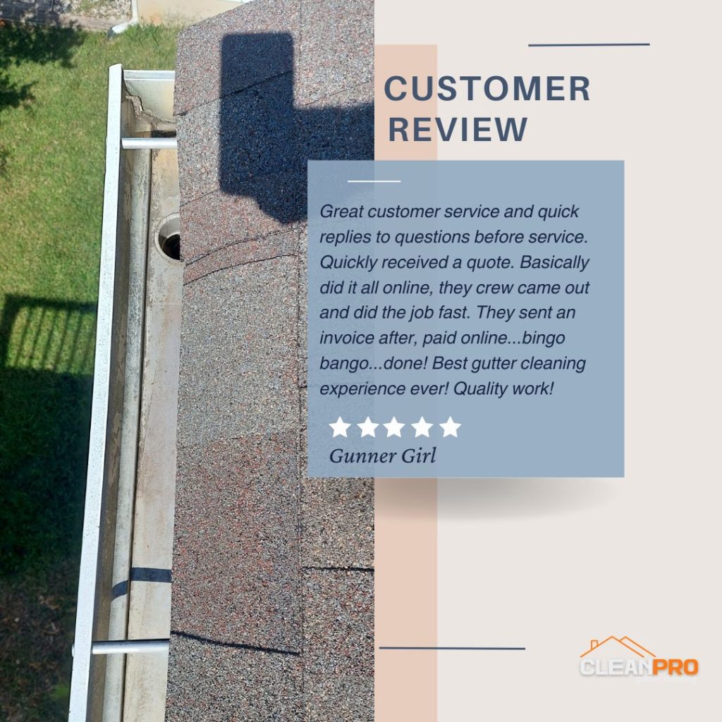 Gunner  from Tulsa, OK gives us a 5 star review for a recent gutter cleaning service.