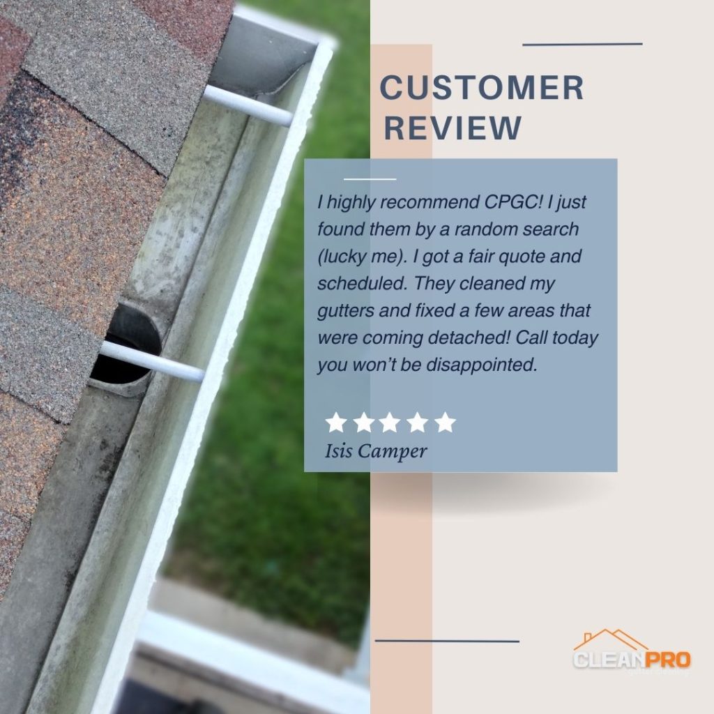 Isis from Philadelphia. PA gives us a 5 star review for a recent gutter cleaning service.
