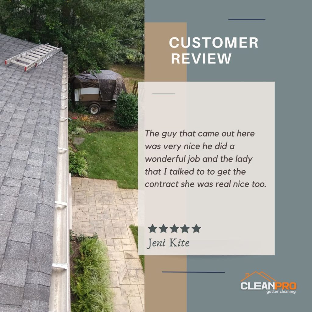Jeni in Pittsburgh, PA gives us a 5 star review for a recent gutter cleaning service.
