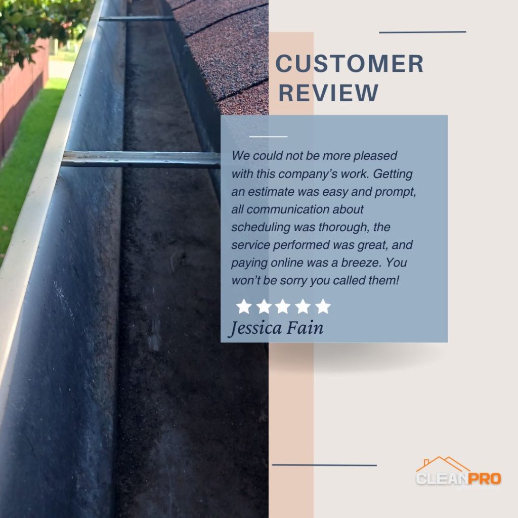Jessica from Madison, WI gives us a 5 star review for a recent gutter cleaning service.