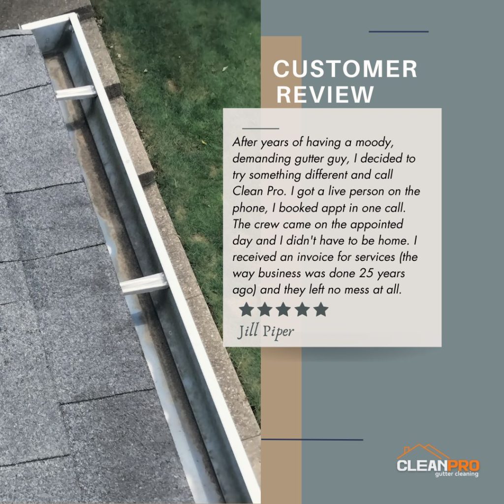 Jill from Syracuse, NY gives us a 5 star review for a recent gutter cleaning service.