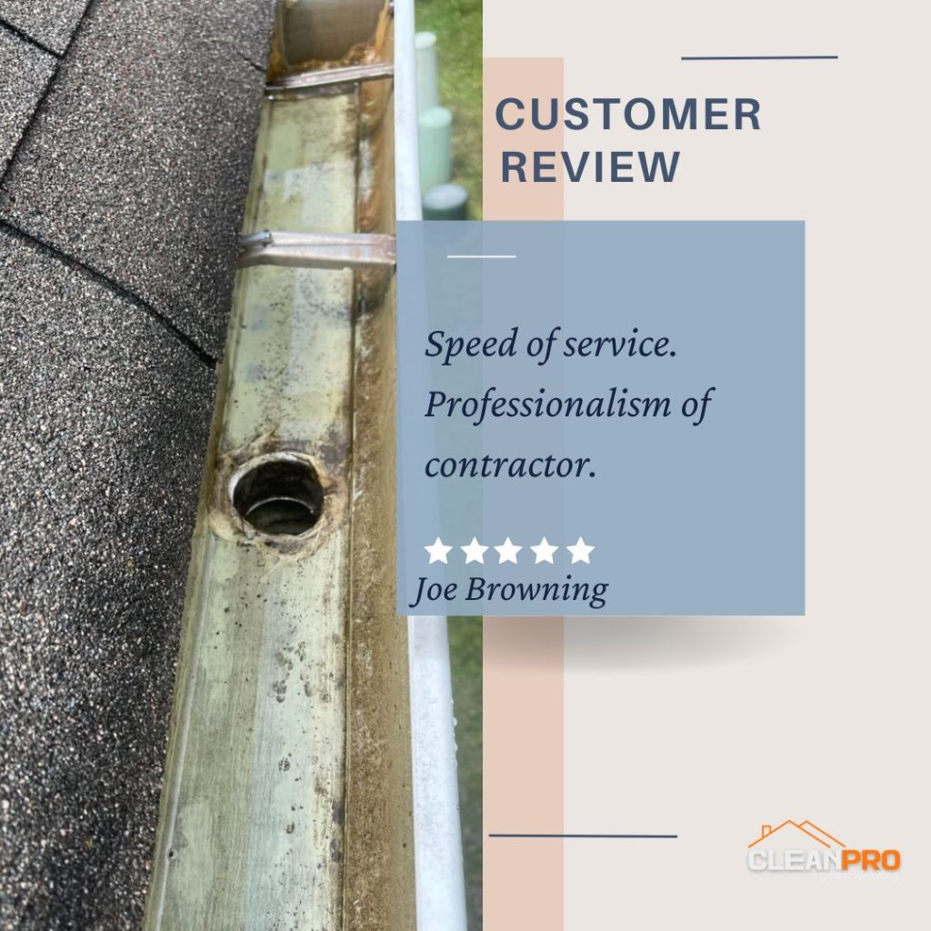 Joe from Spokane, WA gives us a 5 star review for a recent gutter cleaning service.