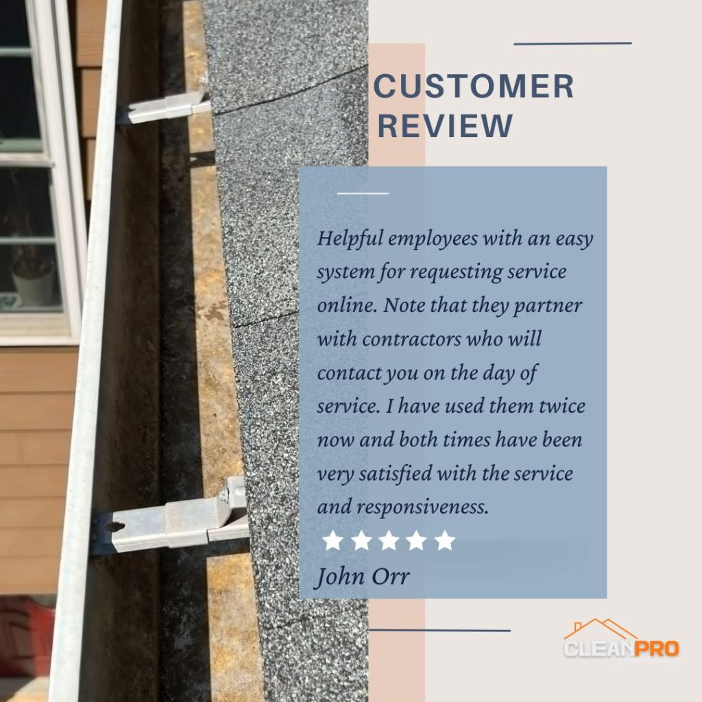John from Boston, MA gives us a 5 star review for a recent gutter cleaning service.