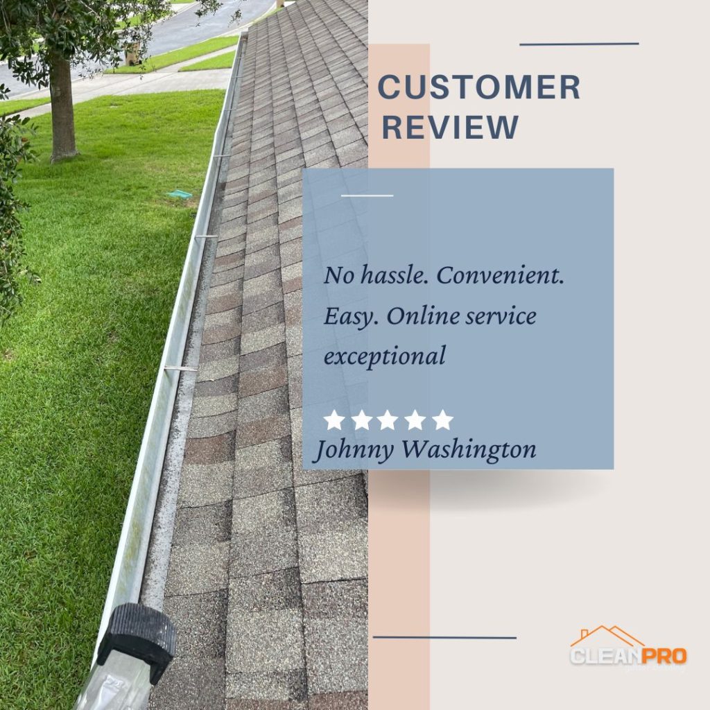 Johnny from Sarasota, FL gives us a 5 star review for a recent gutter cleaning service.