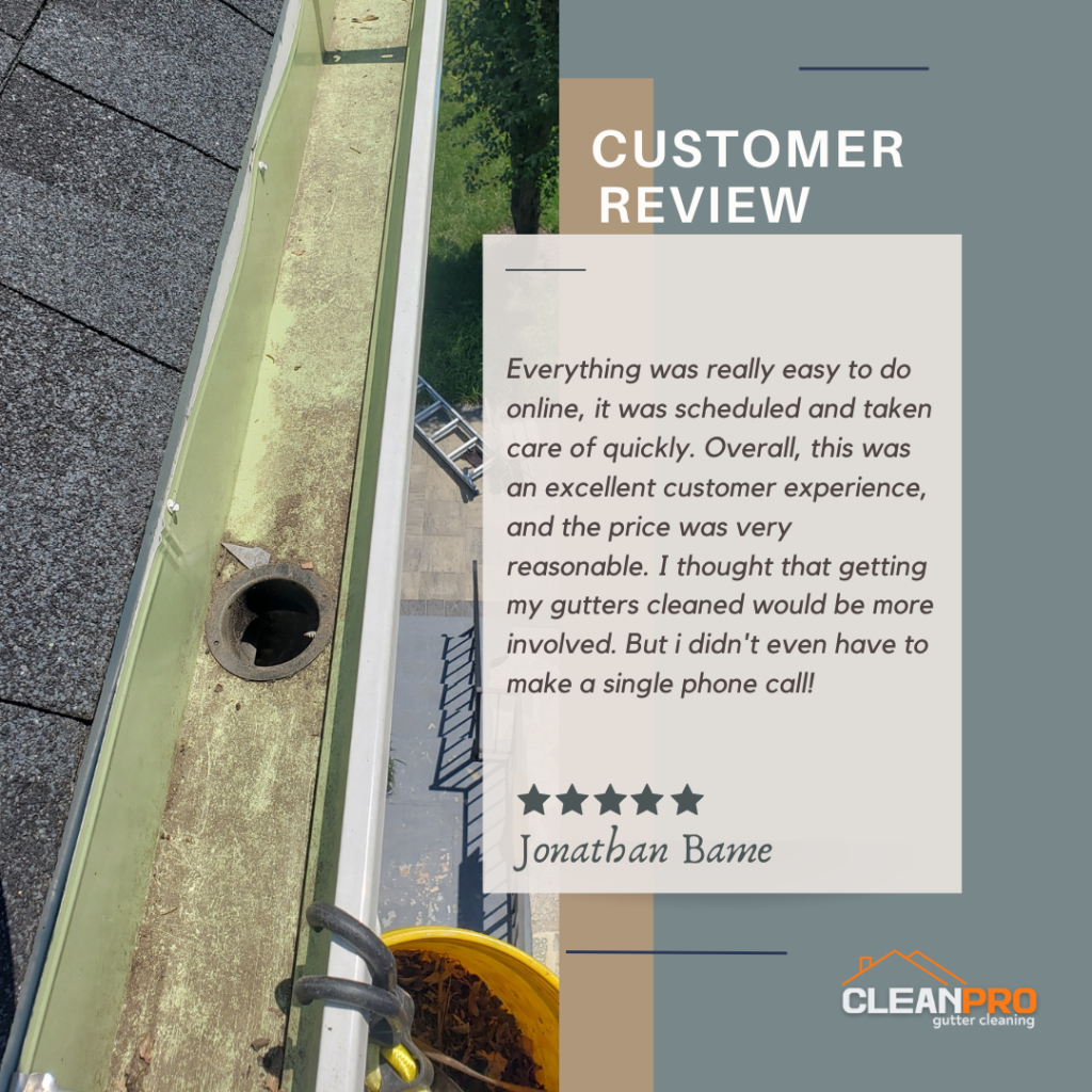 Jonathan from Greensboro, NC gives us a 5 star review for a recent gutter cleaning service.