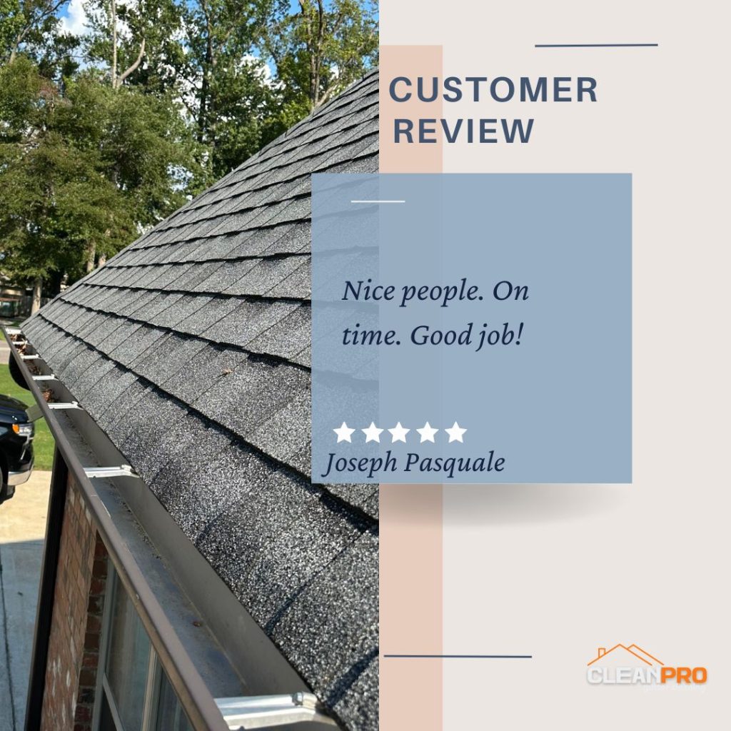 Joseph from Olathe, KS gives us a 5 star review for a recent gutter cleaning service.