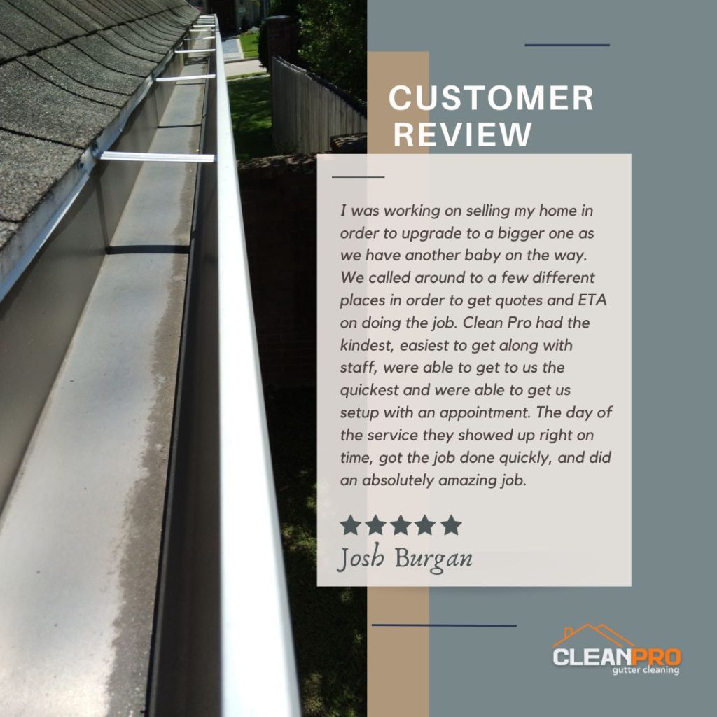 Josh from Cheasapeake, VA gives us a 5 star review for a recent gutter cleaning service.