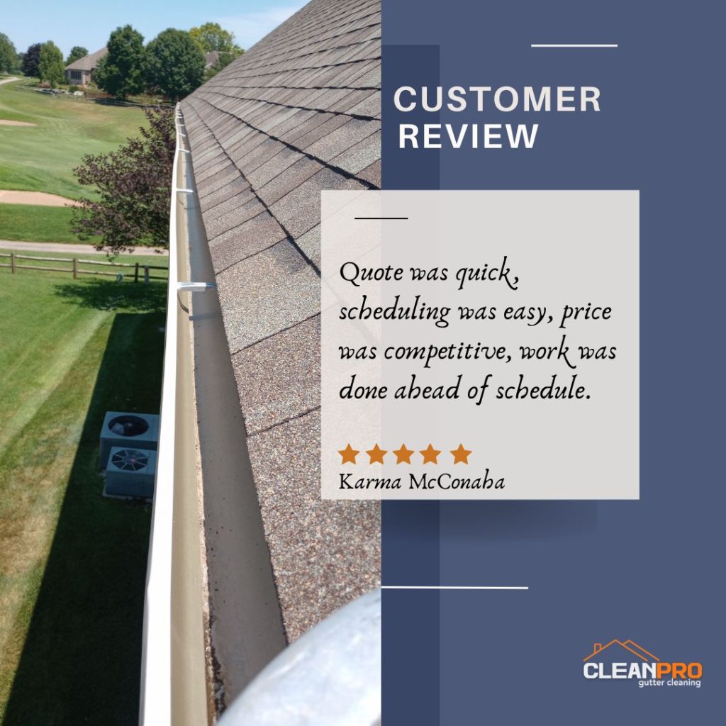 Karma from Wichita, KS gives us a 5 star review for a recent gutter cleaning service.