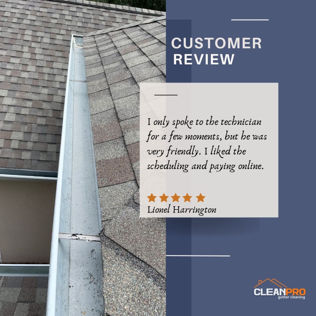 Lionel from Sarasota, FL gives us a 5 star review for a recent gutter cleaning service.
