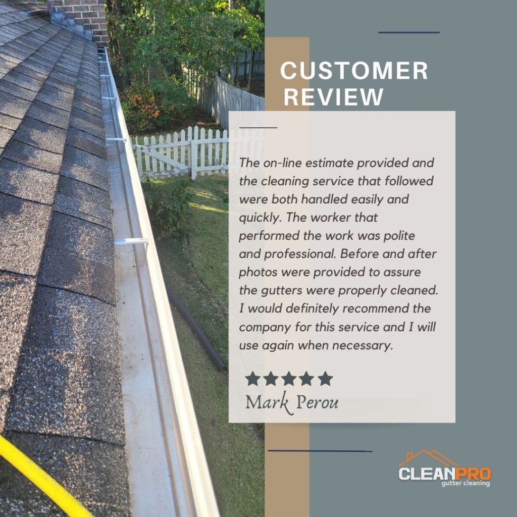 Mark in Asheville, NC gives us a 5 star review for a recent gutter cleaning service.
