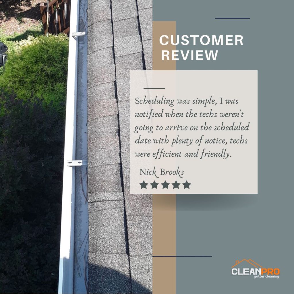 Nick  from Olathe, KS gives us a 5 star review for a recent gutter cleaning service.