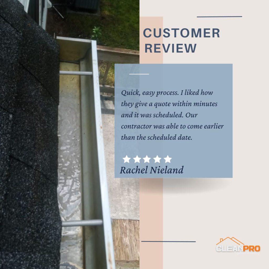 Rachel from Raleigh, NC gives us a 5 star review for a recent gutter cleaning service.