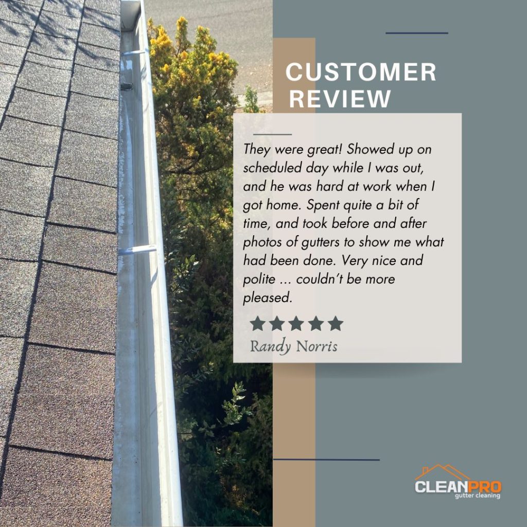 Randy from Virginia Beach, VA gives us a 5 star review for a recent gutter cleaning service.