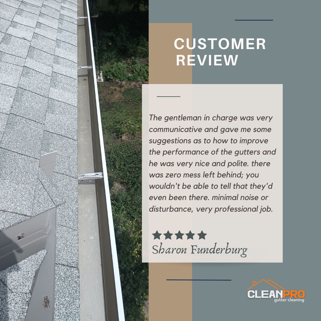 Sharon from Atlanta, GA gives us a 5 star review for a recent gutter cleaning service.