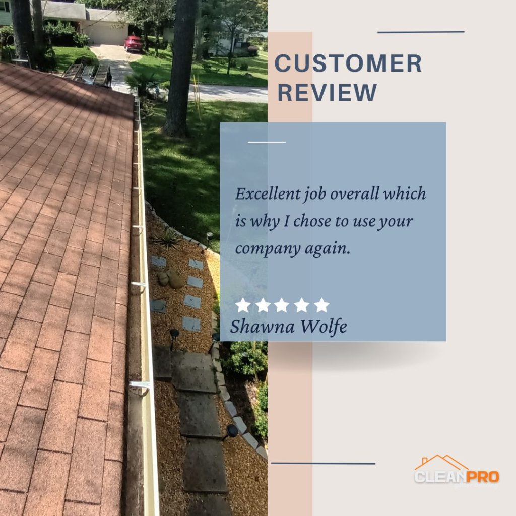 Shawna from Overland Park, KS gives us a 5 star review for a recent gutter cleaning service.