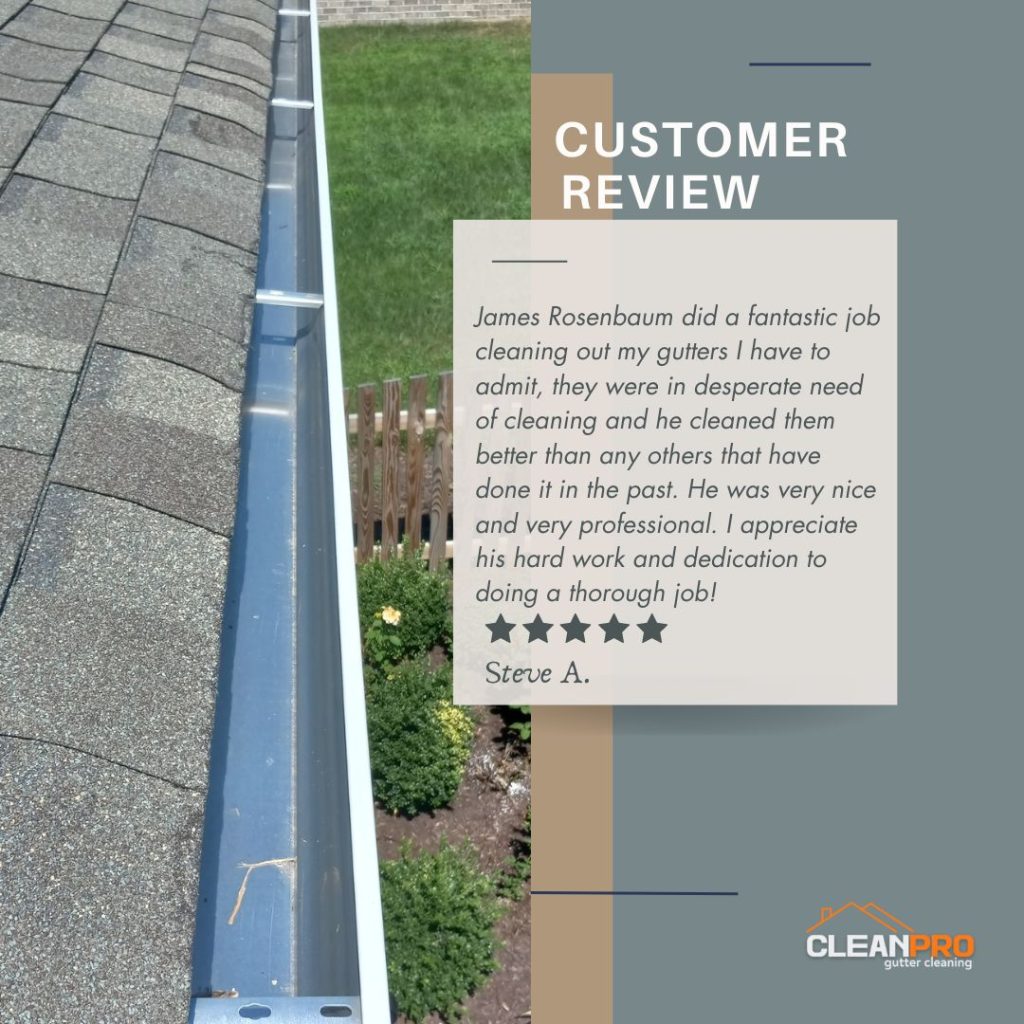 Steve from New Orleans, LA gives us a 5 star review for a recent gutter cleaning service.