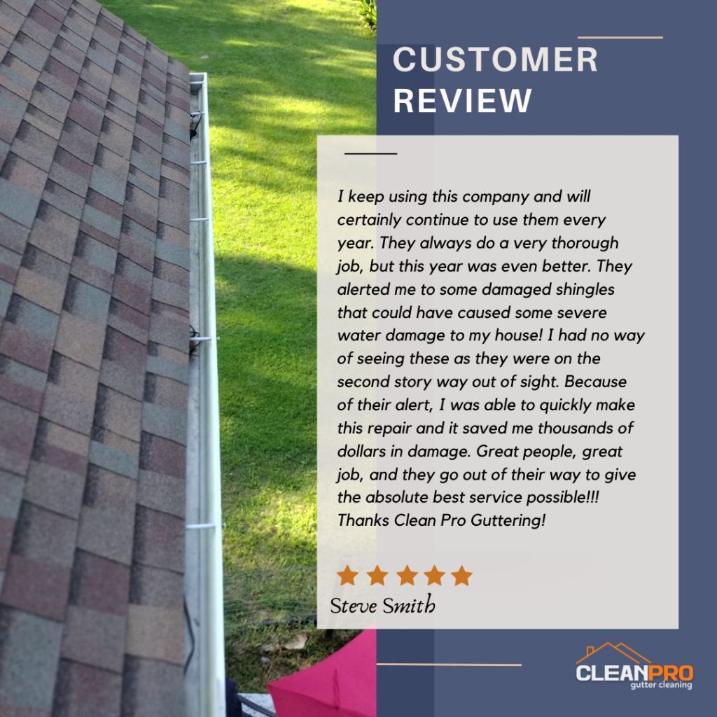 Steve from Philadelphia. PA 
gives us a 5 star review for a recent gutter cleaning service.