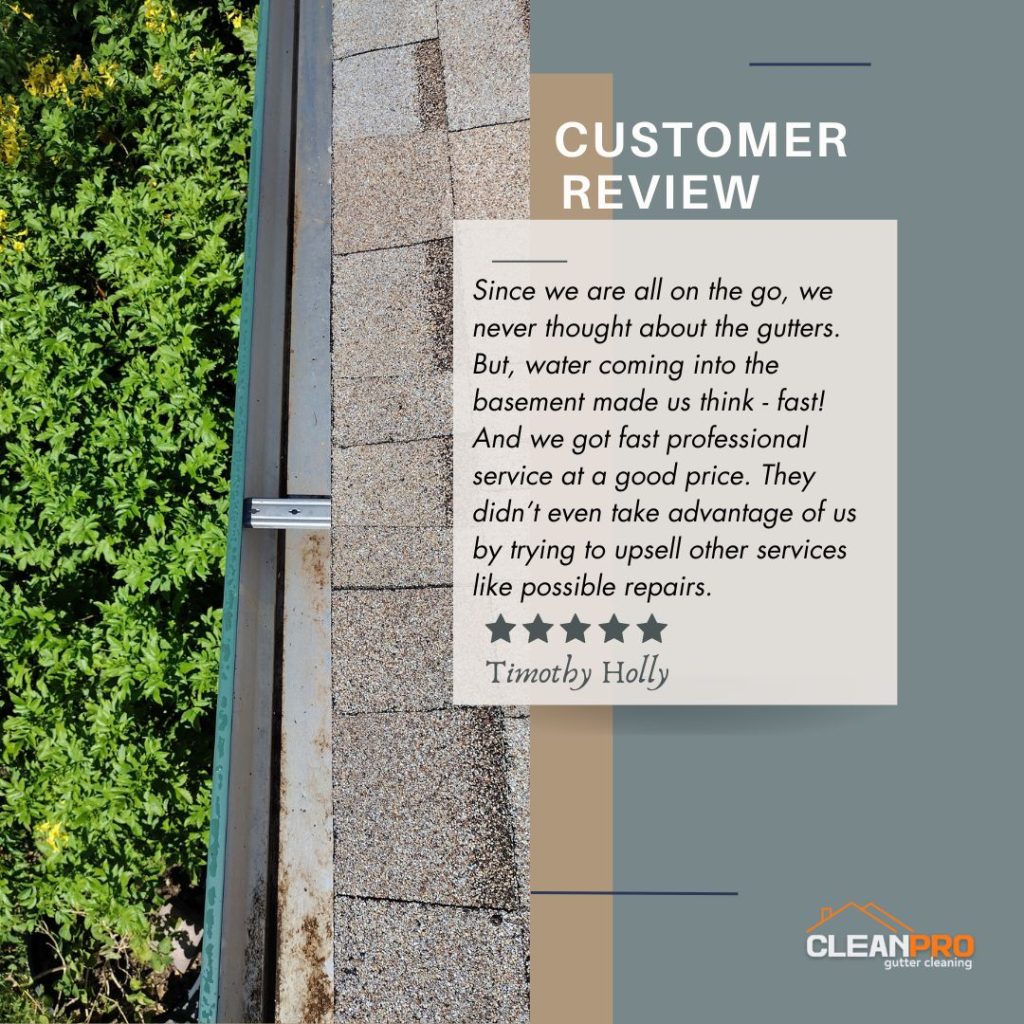 Timothy  from Seattle, WA gives us a 5 star review for a recent gutter cleaning service.