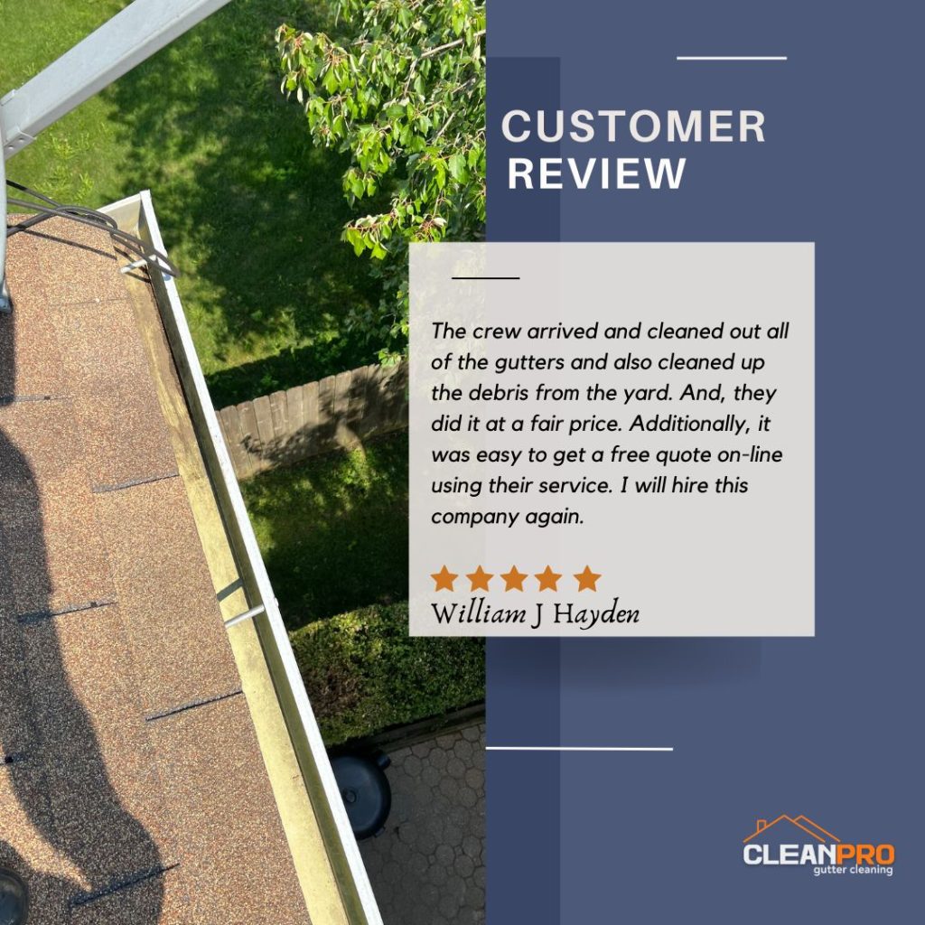 William from Chicago, IL gives us a 5 star review for a recent gutter cleaning service.