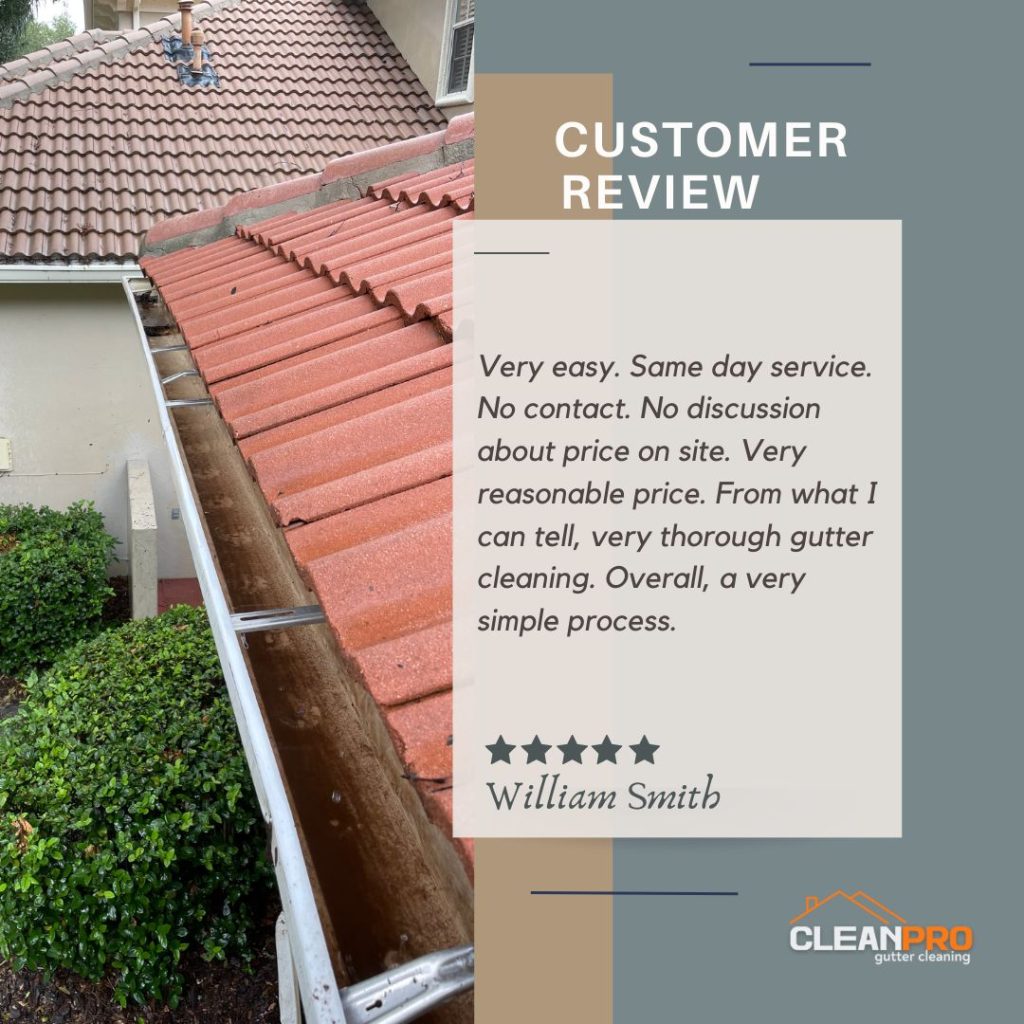 William from Tampa, FL gives us a 5 star review for a recent gutter cleaning service.