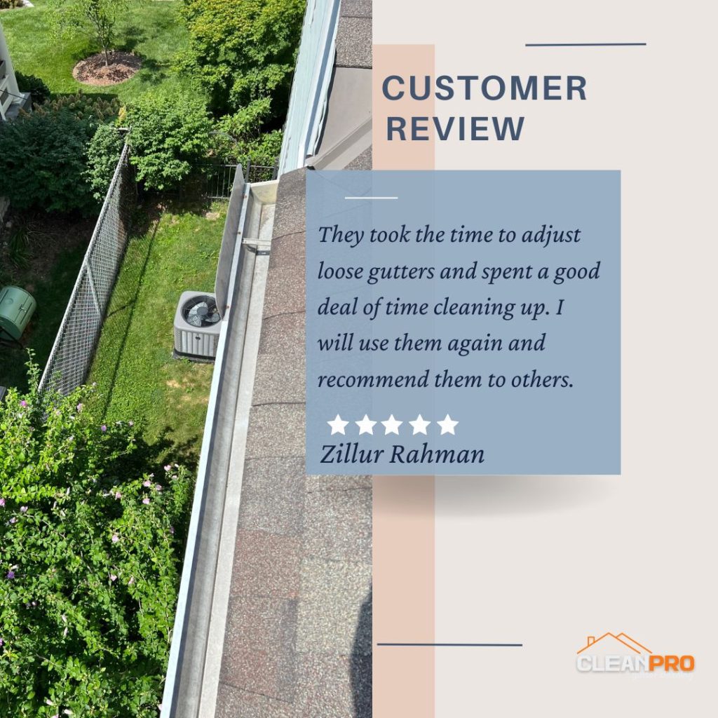 Zillur from Cleveland, OH gives us a 5 star review for a recent gutter cleaning service.