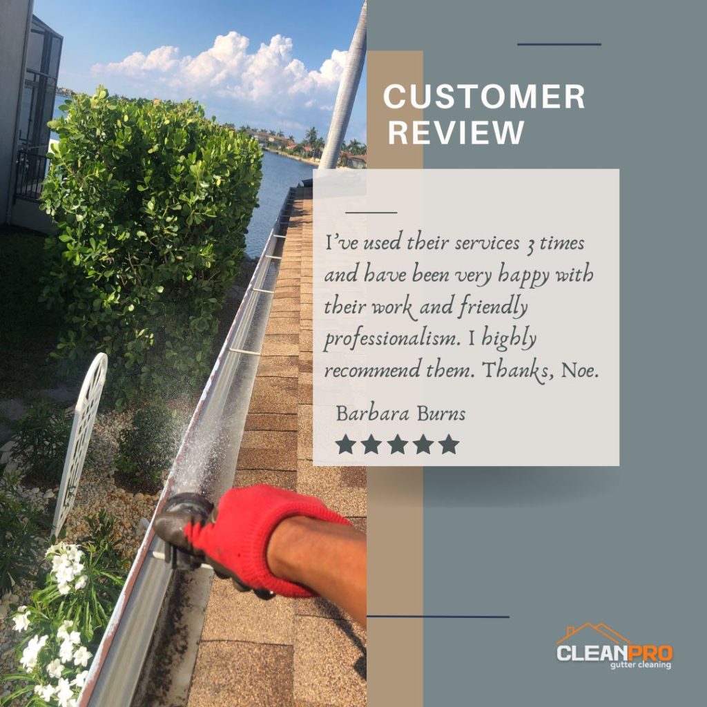 Barbara from Naples, FL gives us a 5 star review for a recent gutter cleaning service.