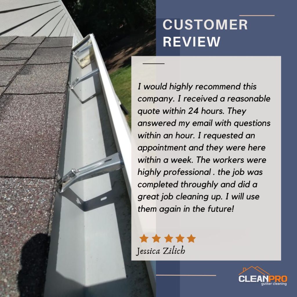 Jessica  from Pittsburgh, PA gives us a 5 star review for a recent gutter cleaning service.